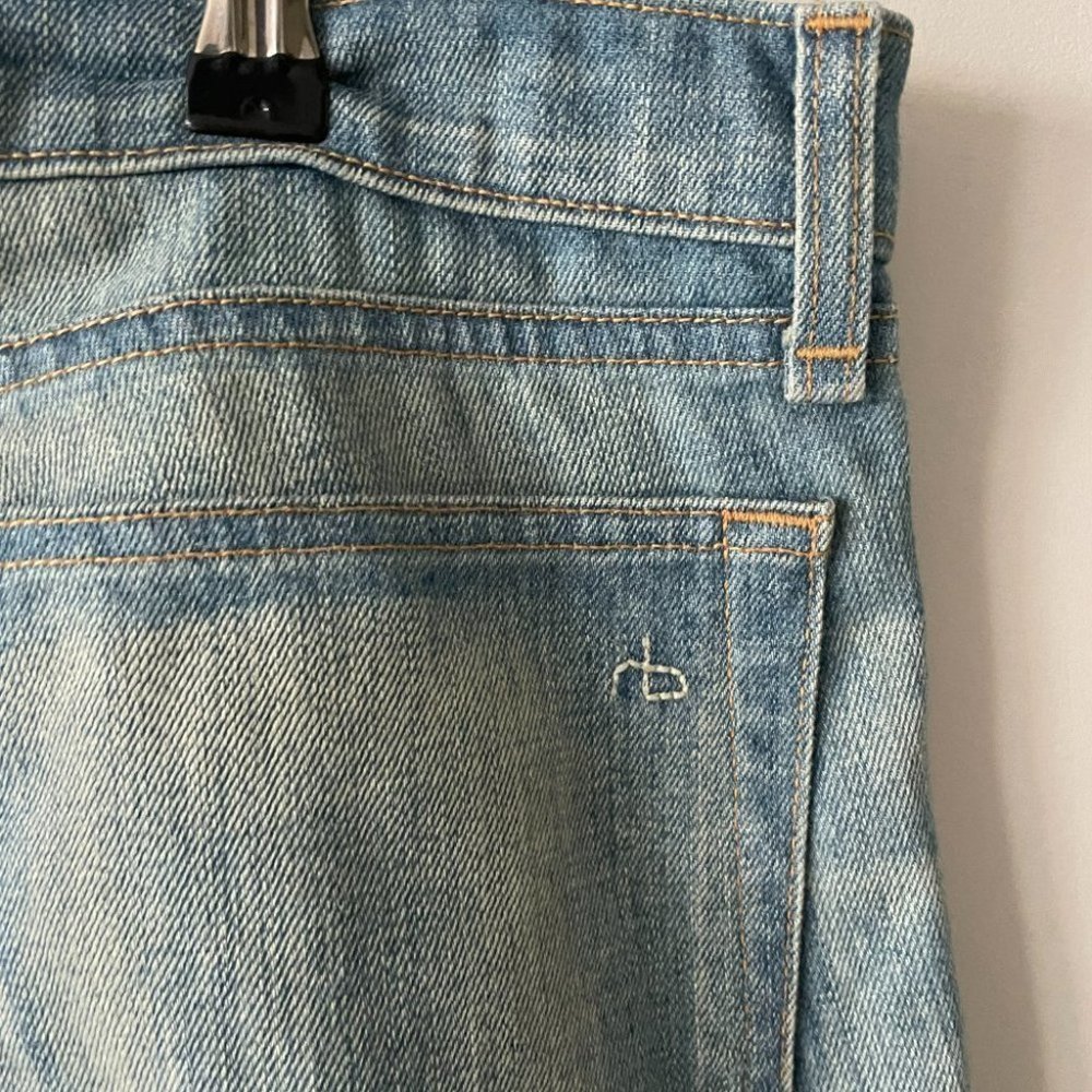 rag & bone Blue Straight Leg Jeans - Picture 7 of 10